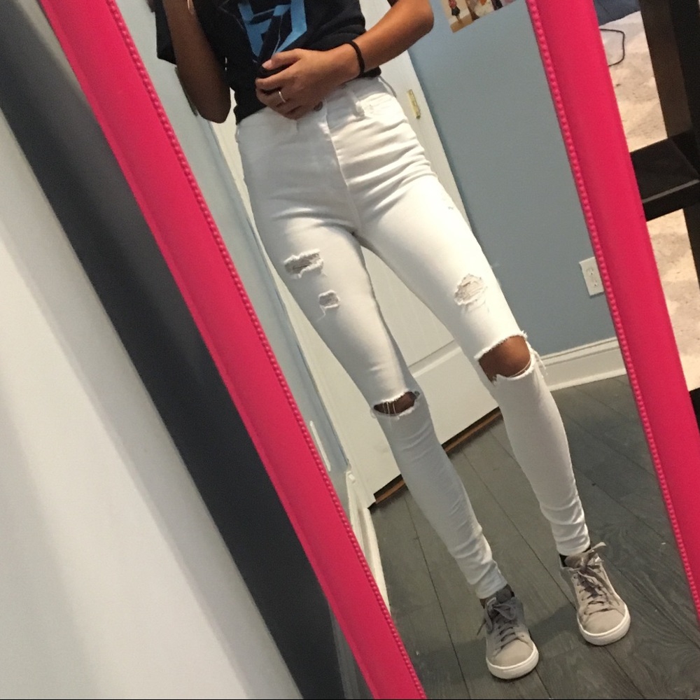 High Rise Super skinny ripped Hollister jeans